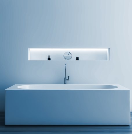 Bath tubs, shower trays, floor-level showers 